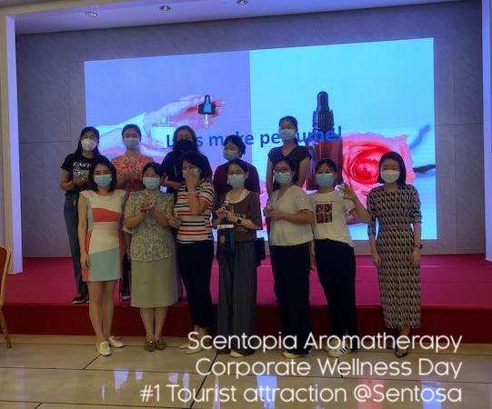 Team picture after a corporate wellness workshop