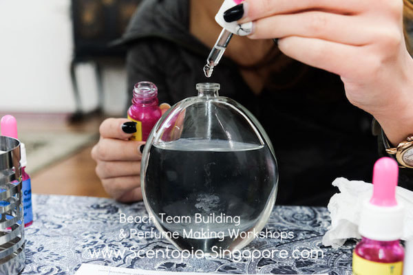 Perfume making at Scentopia with orchid essential oil