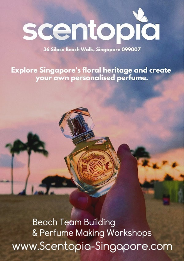 perfume bottle from scentopia with singapore logo