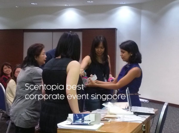 scentopia trainer at a corporate event offsite