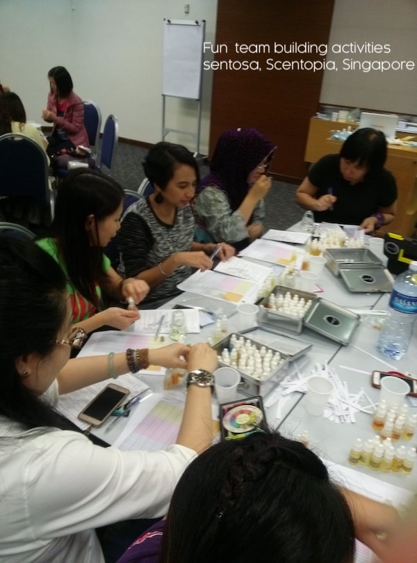 Fun team building aromatherapy perfume making 