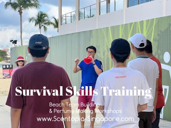 corporate employee at Survival Skills Training team building