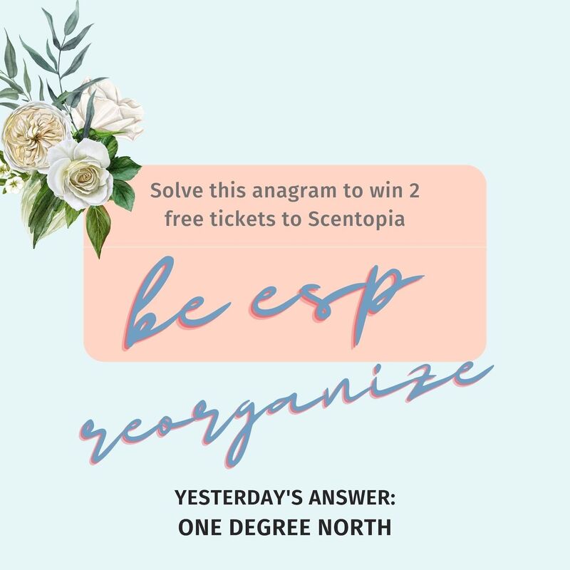 One Degree North is the result for yesterday scented anagram