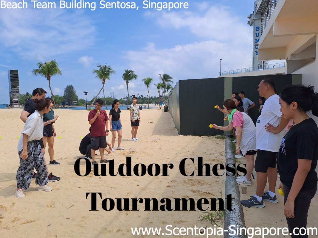 corporate employee at Outdoor Chess Tournament team building