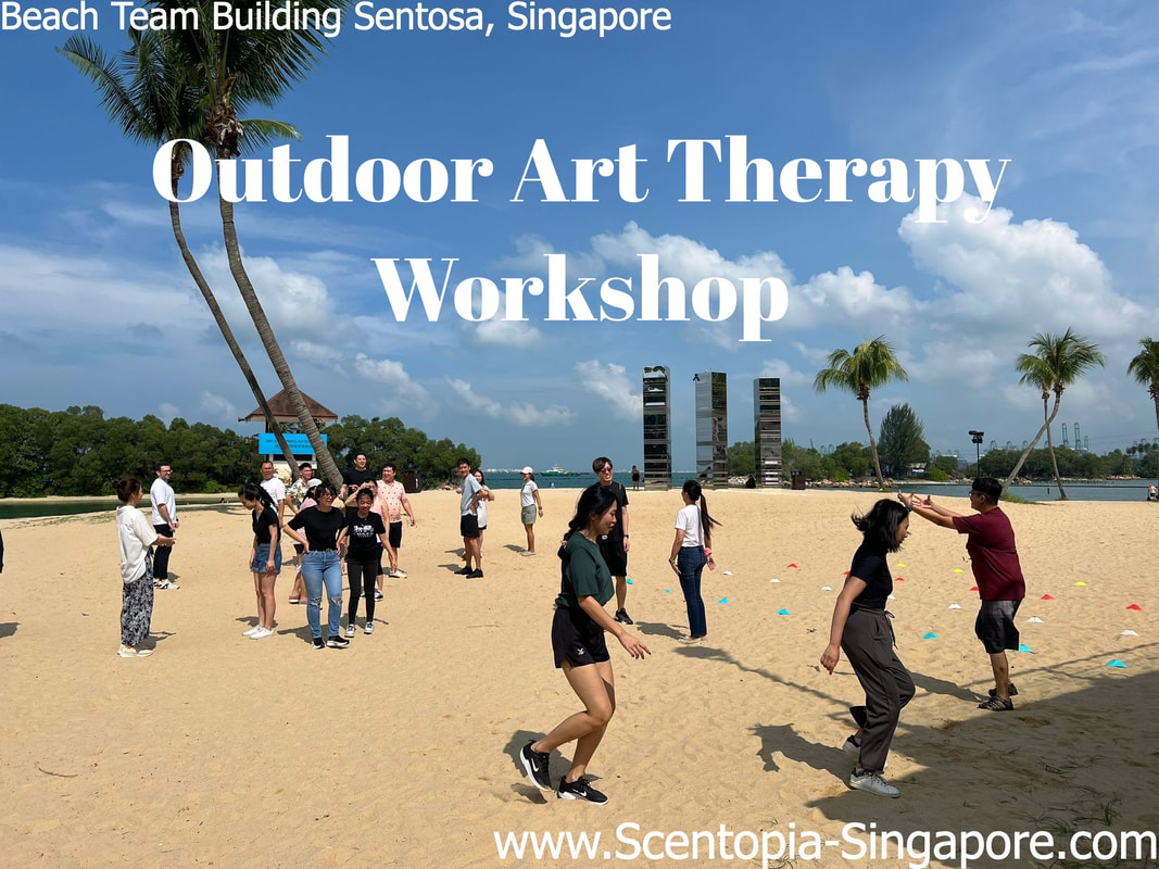 corporate employee at Outdoor Art Therapy Workshop team building