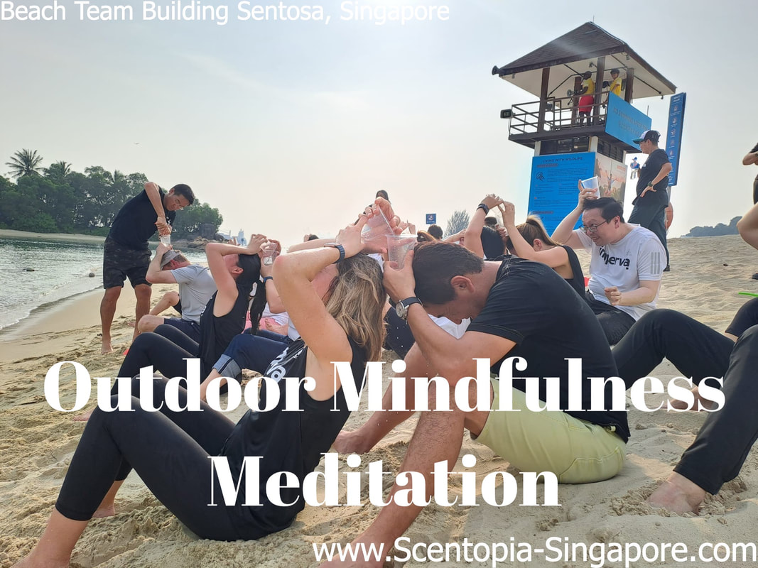 team conducting Outdoor Mindfulness Meditation