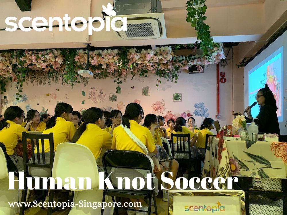 human knot soccer  team building event singapore