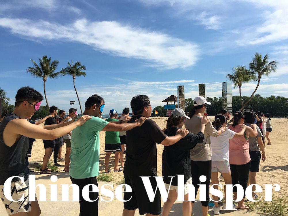 chinease whisper  team building event singapore