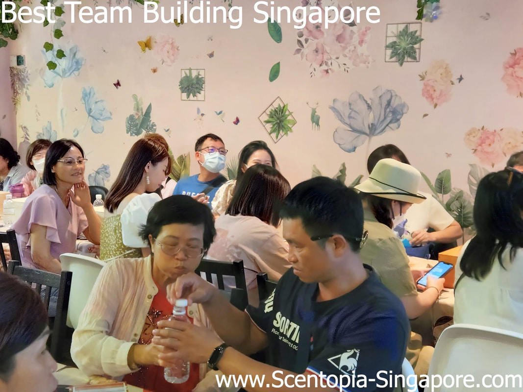 Fun team building at scentopia singapore