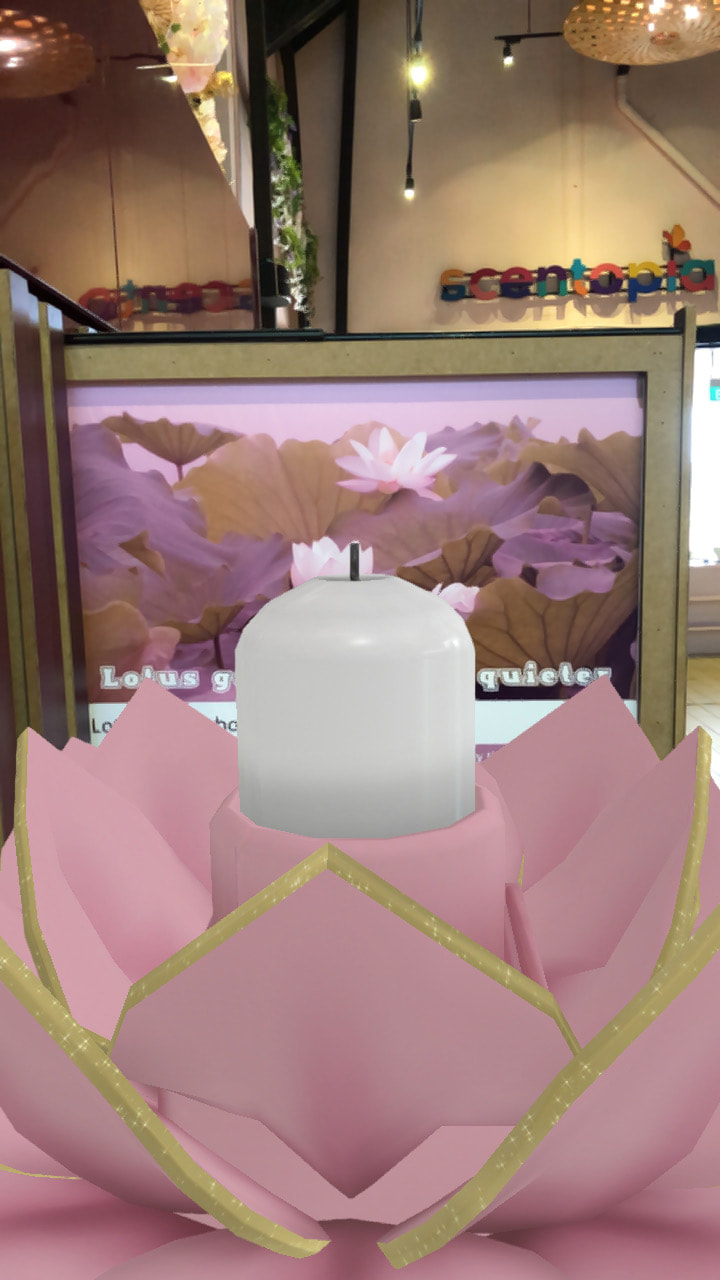 lotus in Augmented reality tours at scentopia can be smelled as perfume 