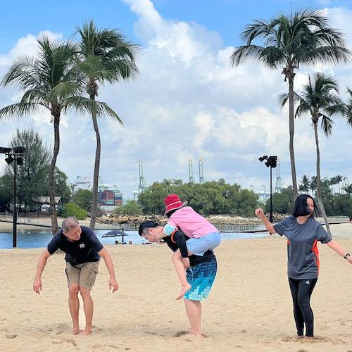 catterpillar Beach Team Building Sentosa choice of activity at Sentosa Siloso beach Singapore