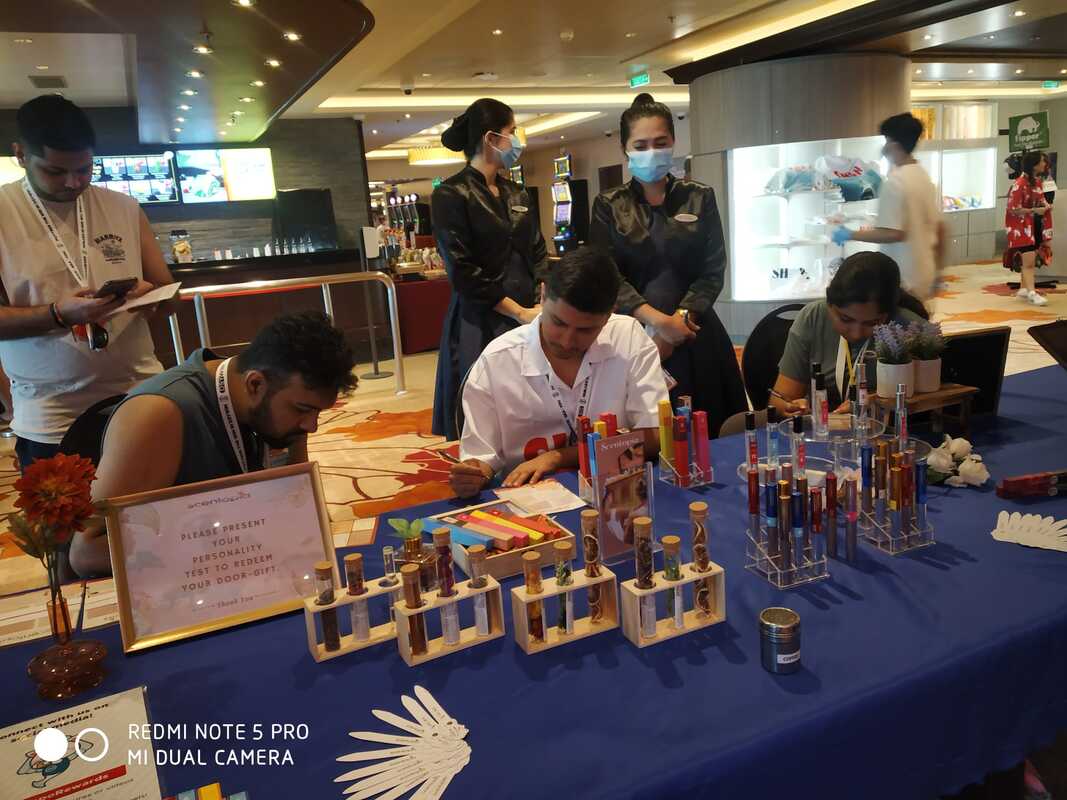 team making perfume at cruise by scentopia