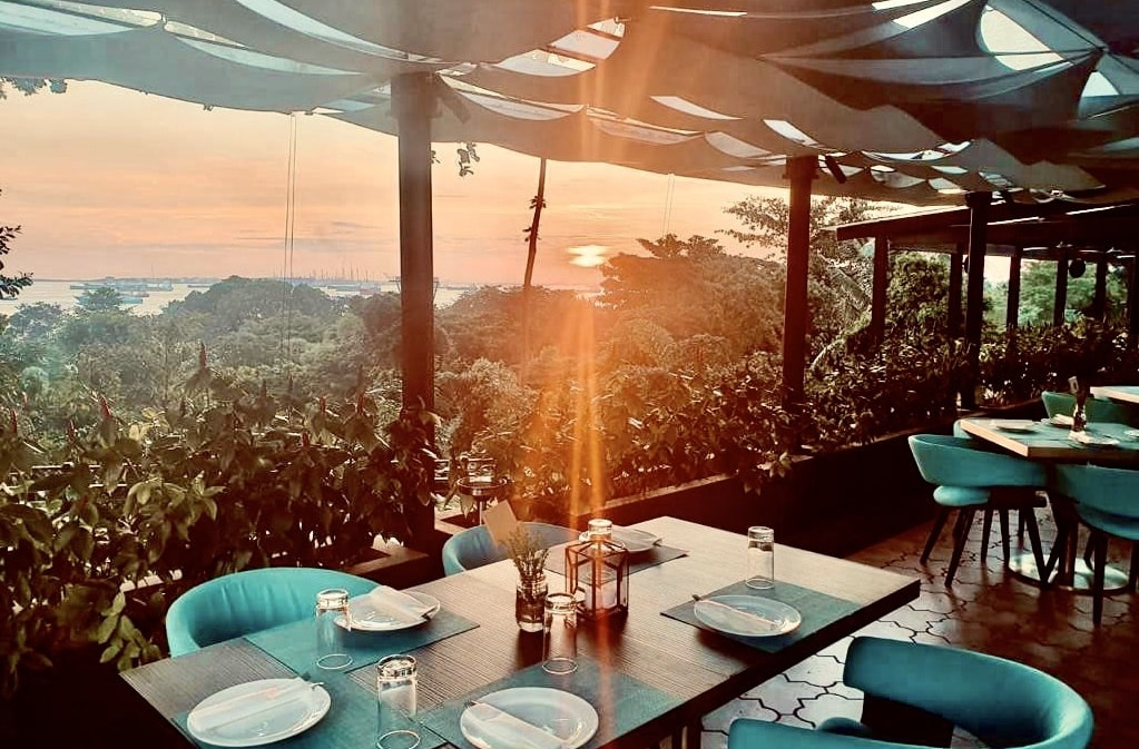 sentosa's restaurant with rainforest view