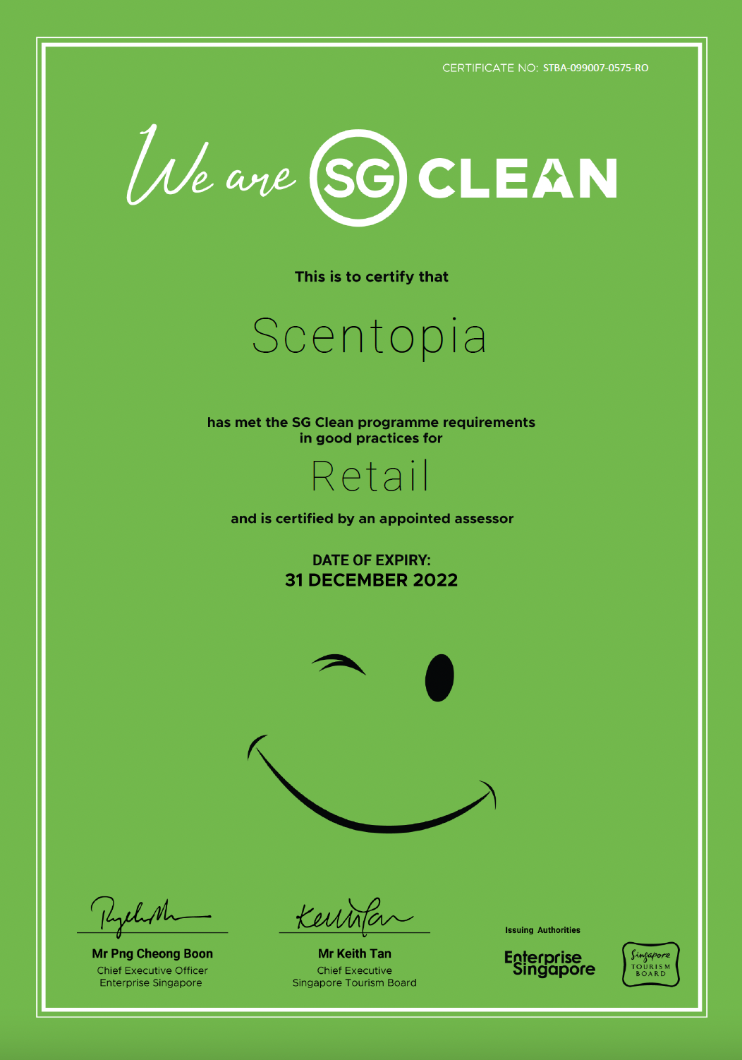 scentopia sg clean certificate