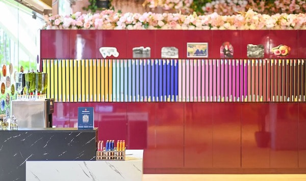 scent library colourful display by scentopia